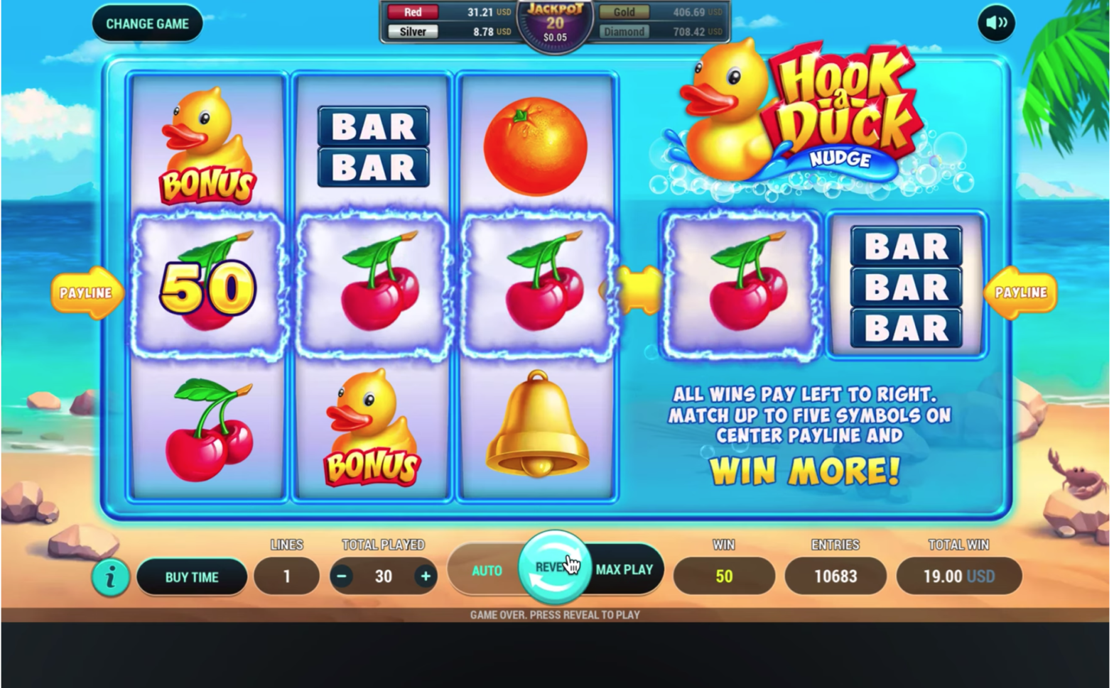 Hook a Duck Riversweeps Platinium