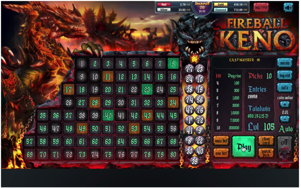 fireball keno