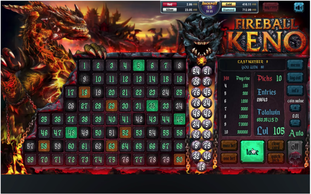 fireball keno